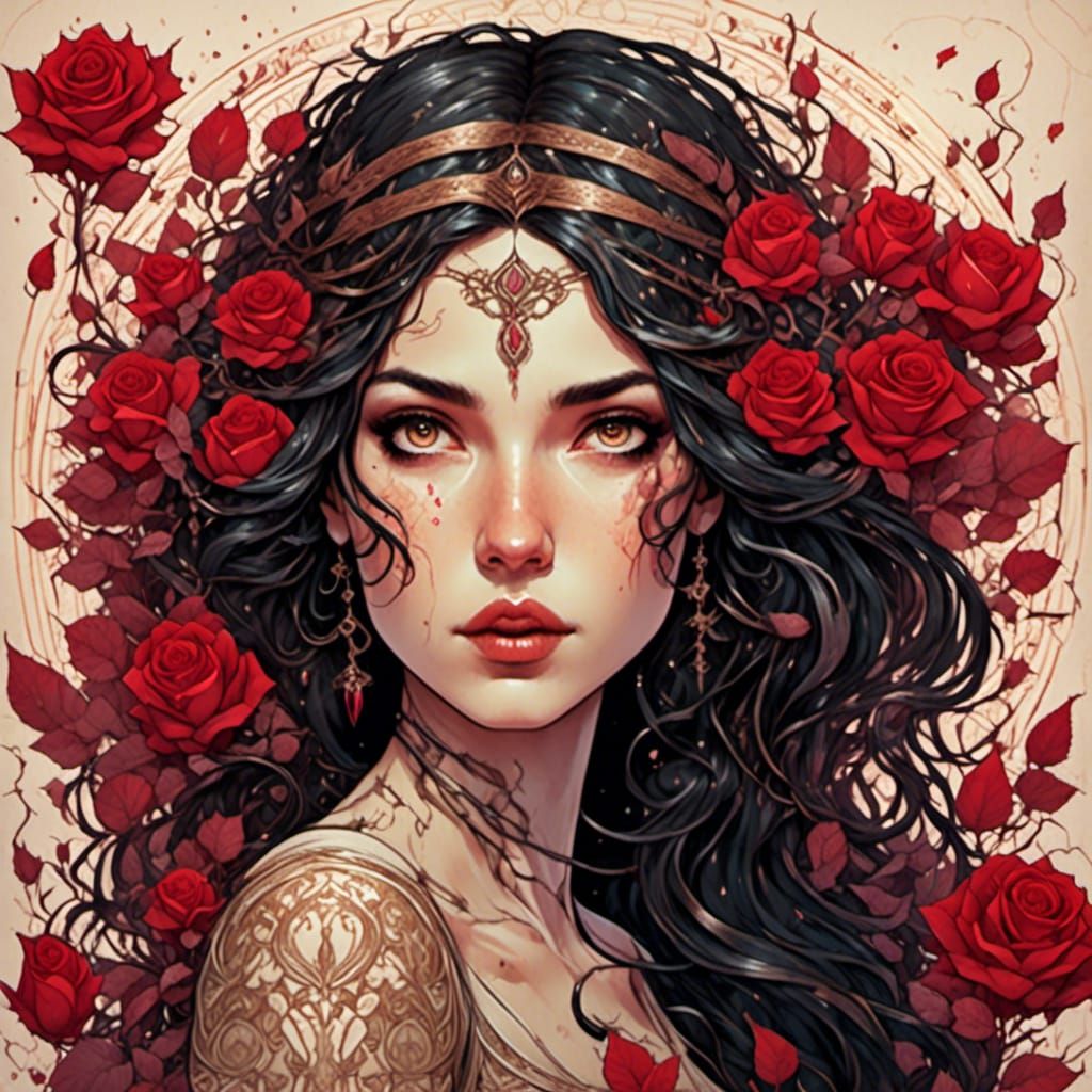 Rose Red in Art Nouveau Fairytale