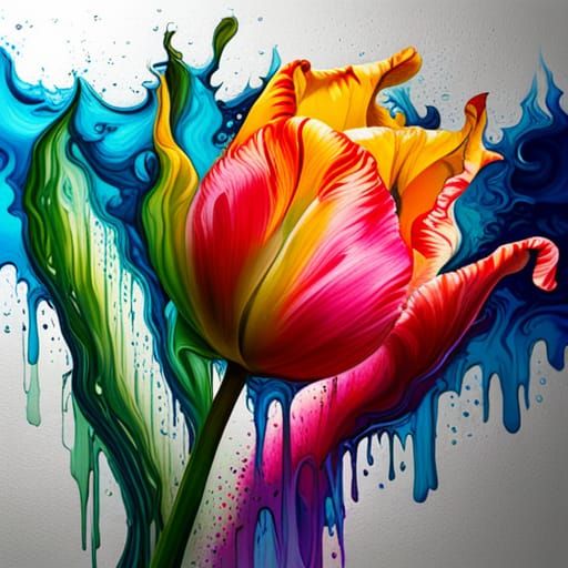 Graffiti Tulip: Colorful Street Art Masterpiece