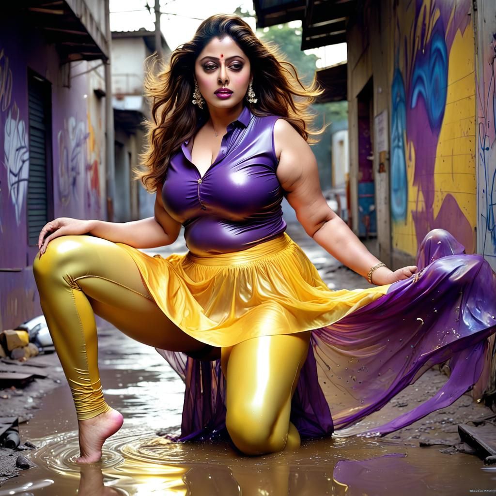 Indian Actress in Graffiti Art Style