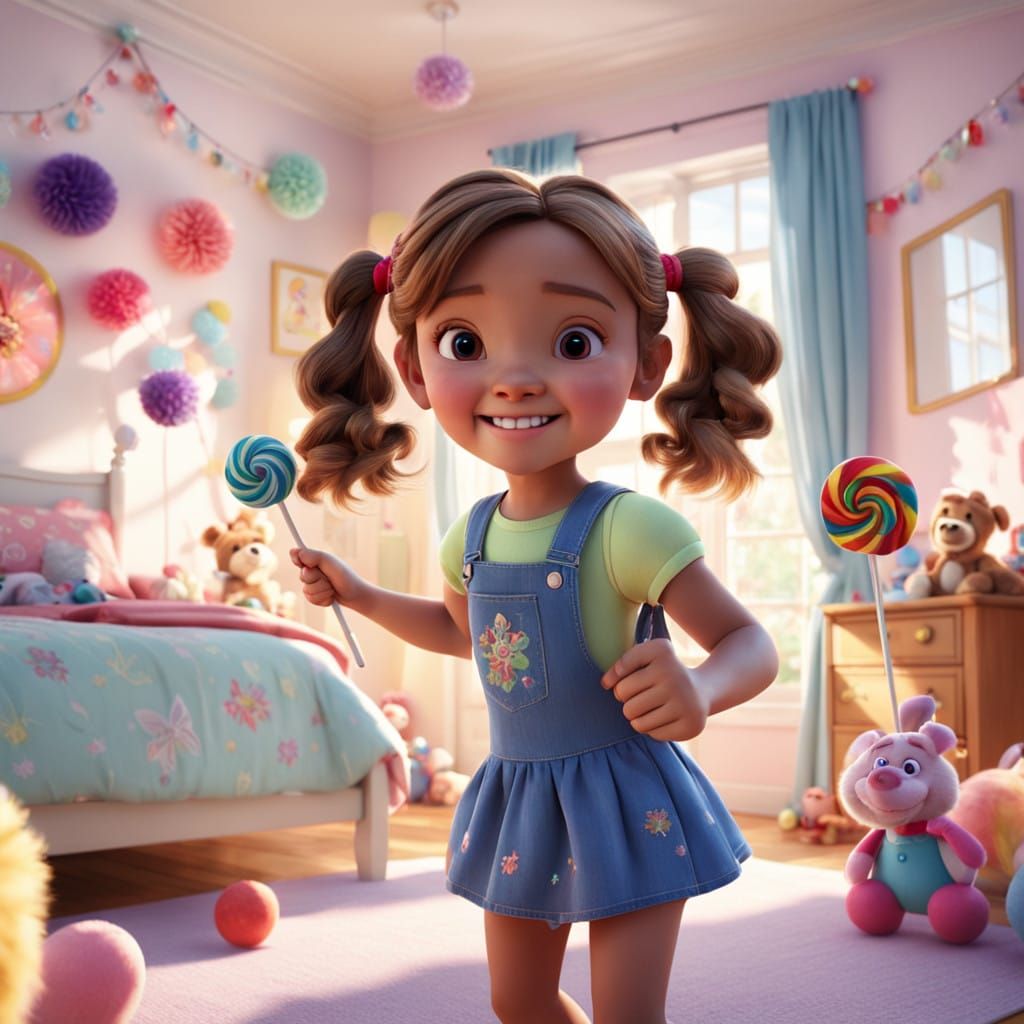 Whimsical Childhood in Vibrant 3D