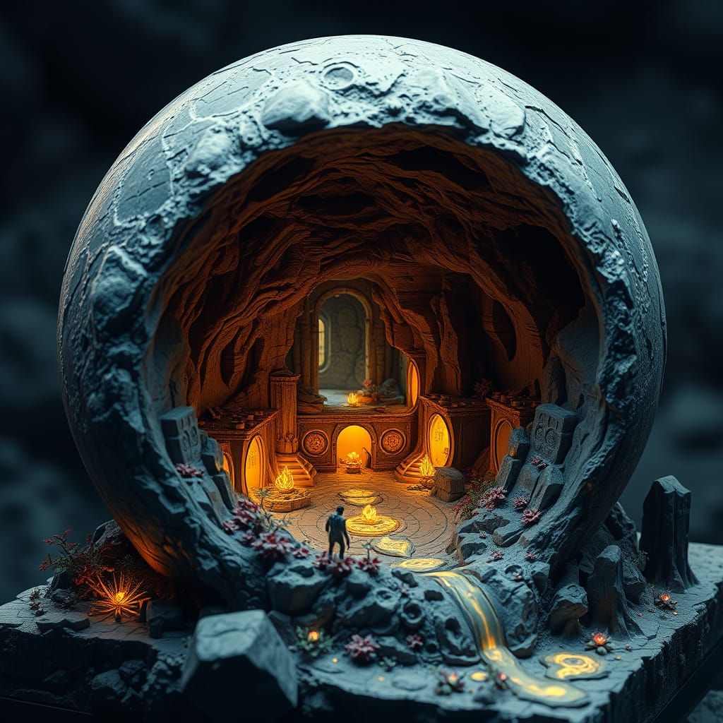 Lunar Crystal Caverns in Vibrant Fantasy Style