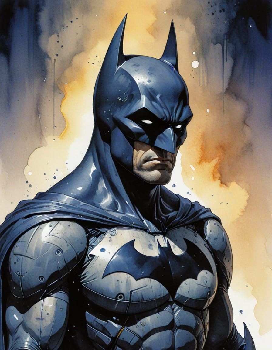 Batman in Whimsical Watercolor: A Dreamlike DC Comics Concep...