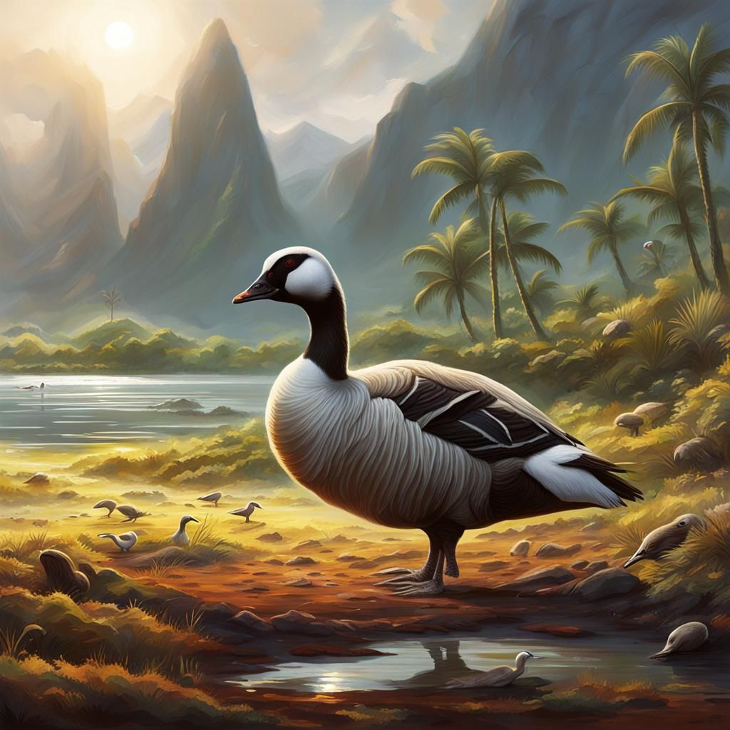Exoplanet with Alien Geese: Xenobiology Concept Art