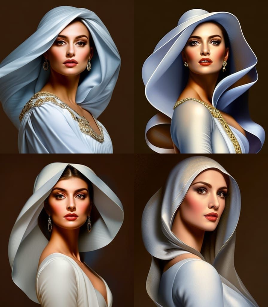 Portrait of a Pretty Woman in Art Portrait Style