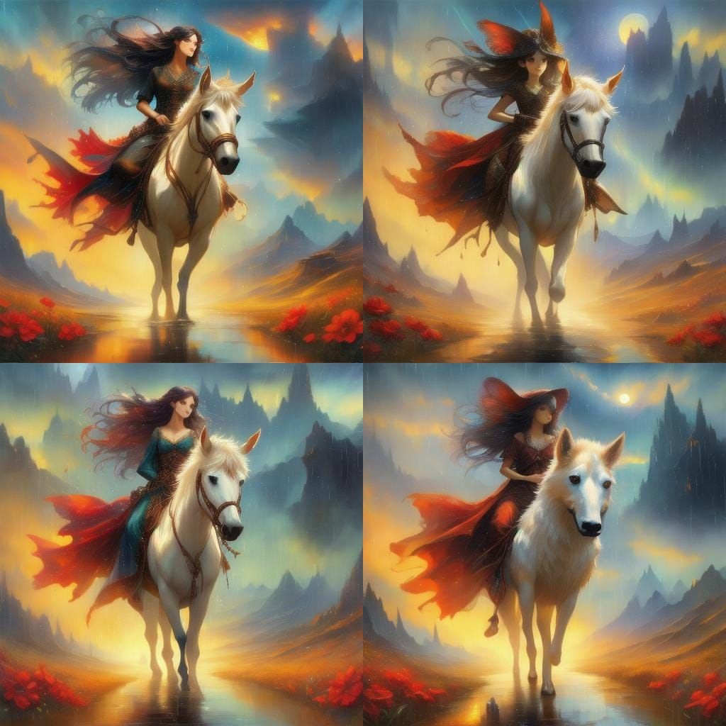 Desert Rainstorm in Impasto Oil Painting