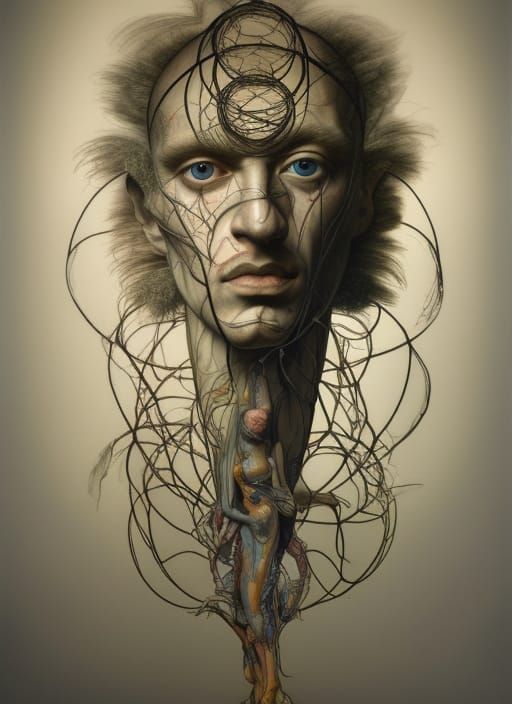 Ethereal Watercolor Automatic Drawing with Intricate Details