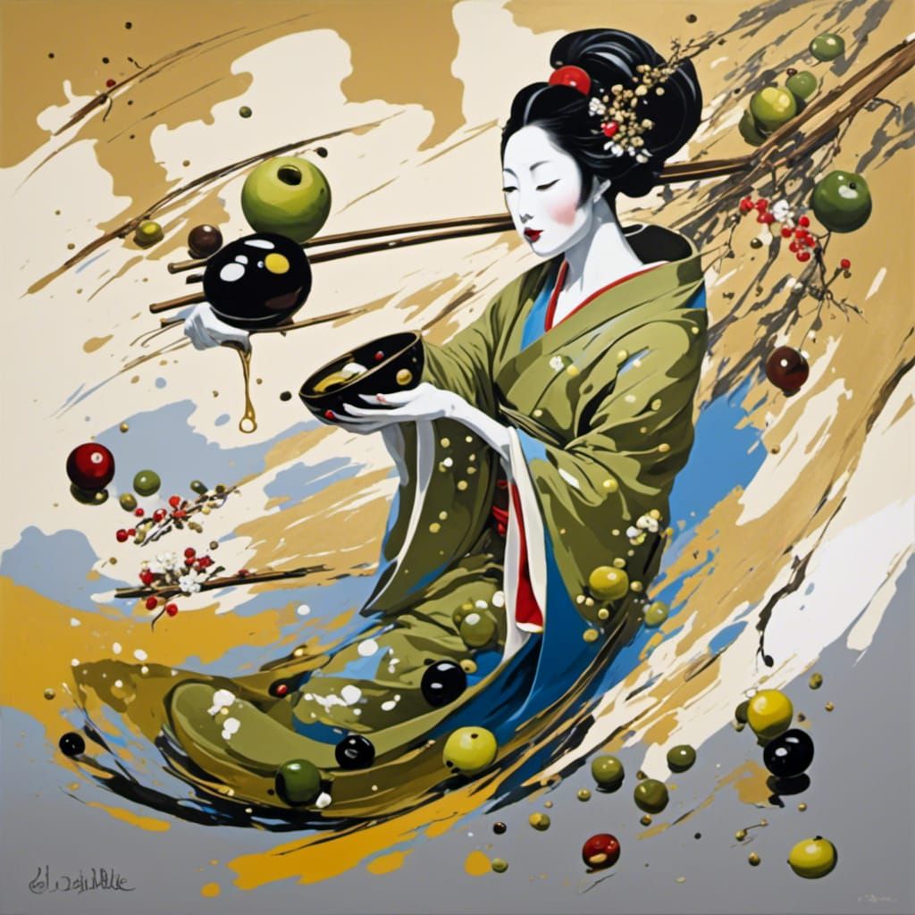 Elegant Geisha Portrait in Japanese Style