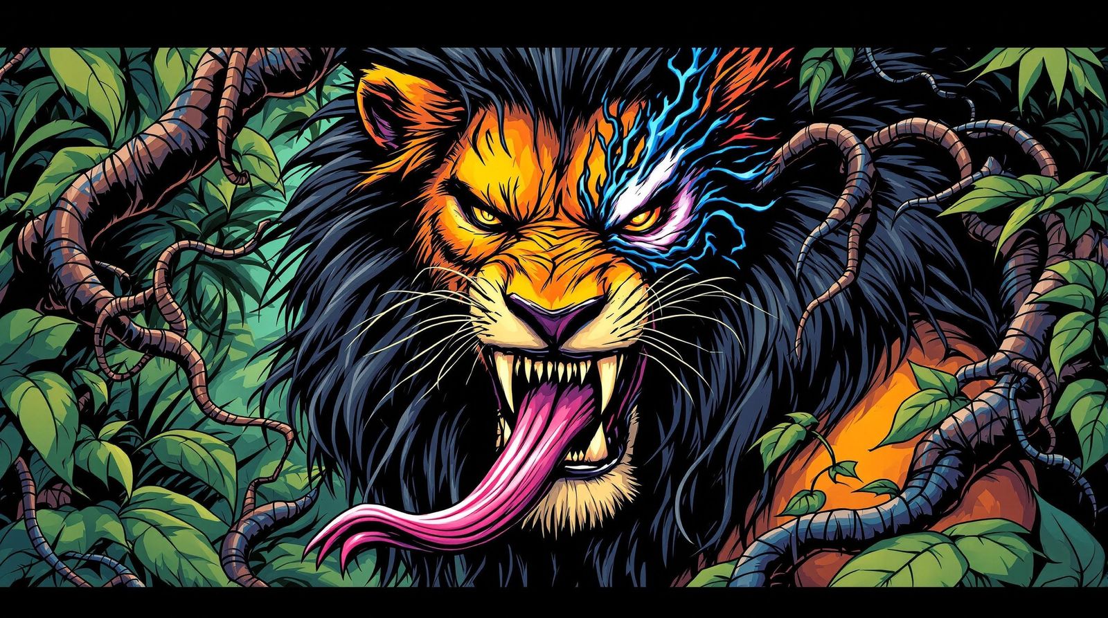 Surreal Simba Venom Jungle Portrait