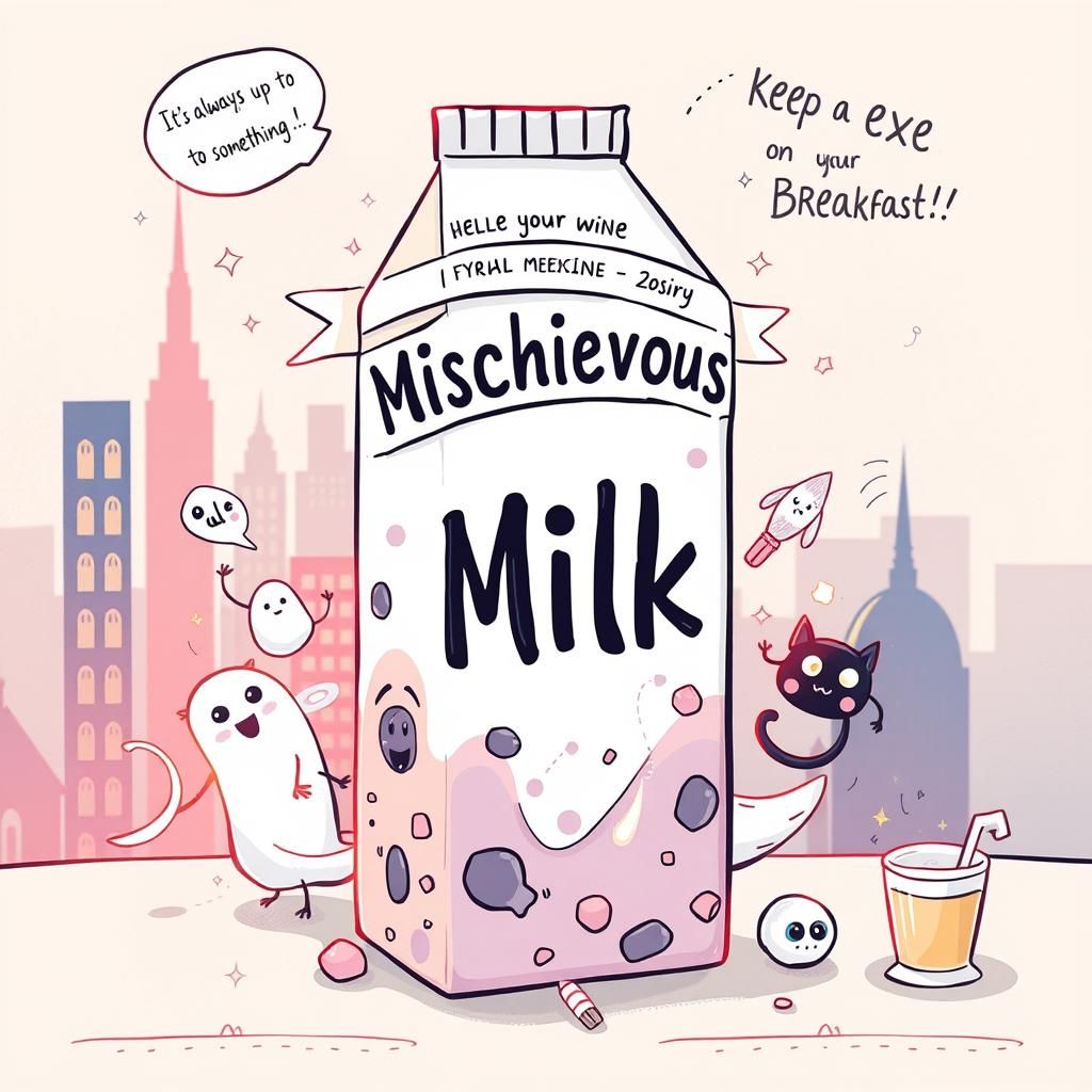 Mischievous Milk Carton with Supernatural Scene