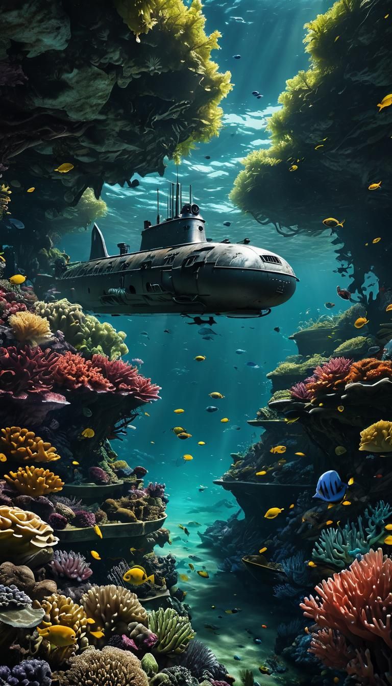 Future Sci-Fi Submarine Dives into Lush Halma Hera Island