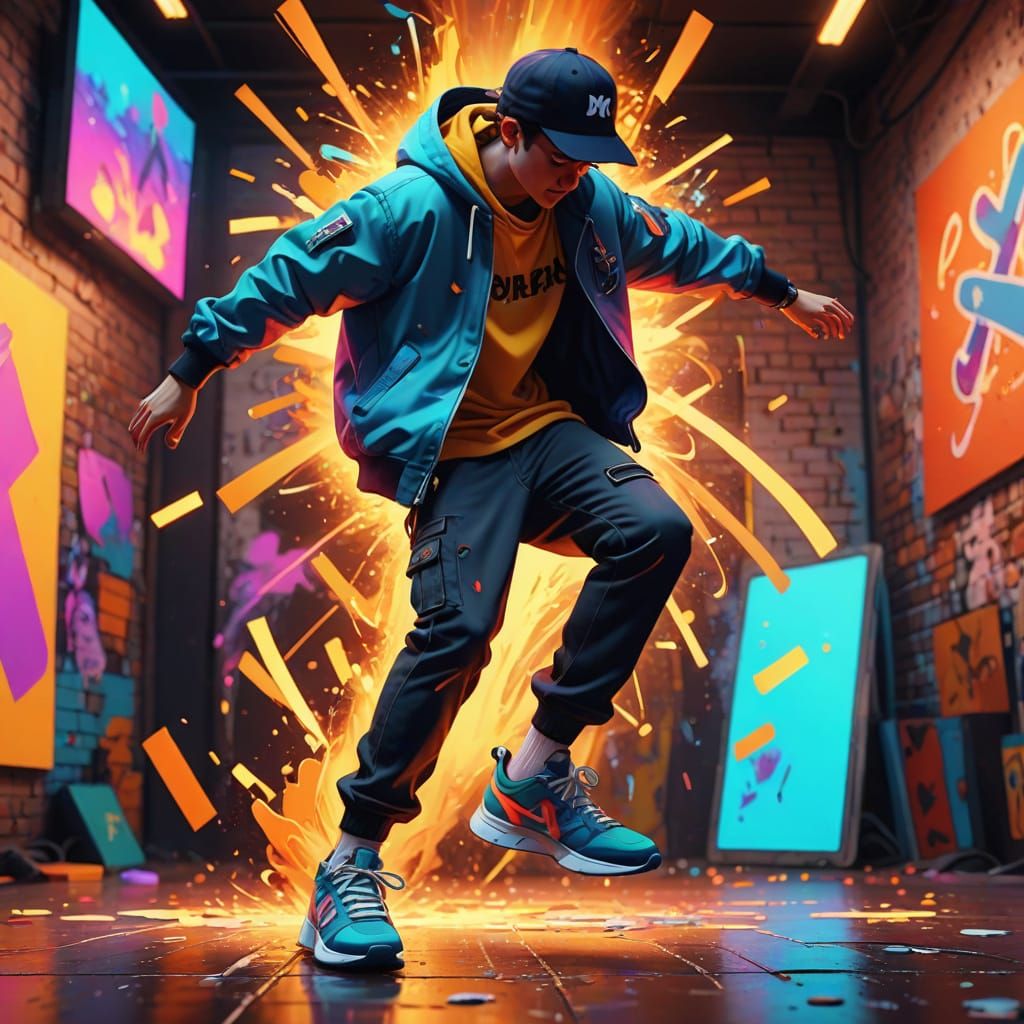 Colorful Sneakers in Lively Street Art Style