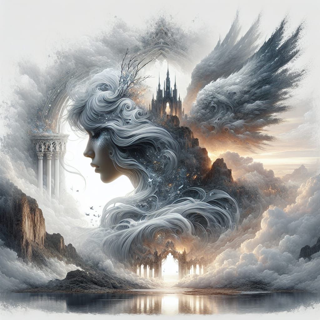 Ethereal Celestial Figure at Heaven's Gate