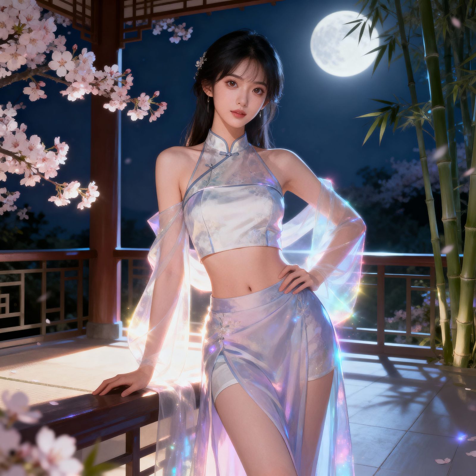 Ethereal Fashion Concept Art of Woman by Moonlight