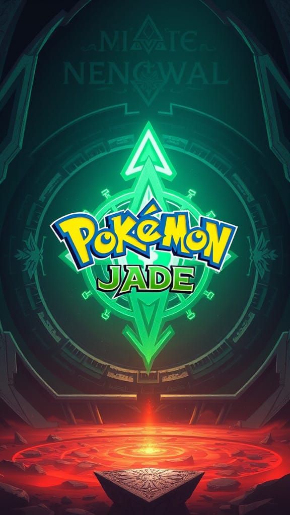 Ancient Jade Pokémon Icon in Vibrant Cel-Shaded Anime Style
