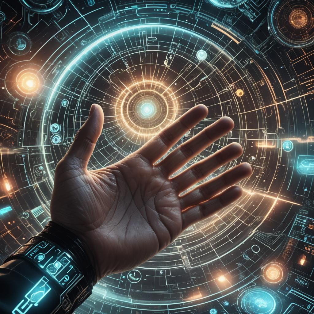 Holographic Signal Display in Sci-Fi Style