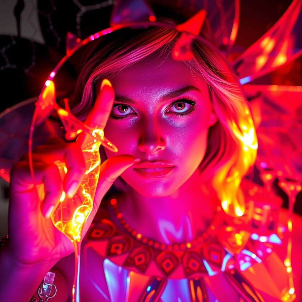 Inferna: Half-Fairy Supervillain Melts Crystal Viewport