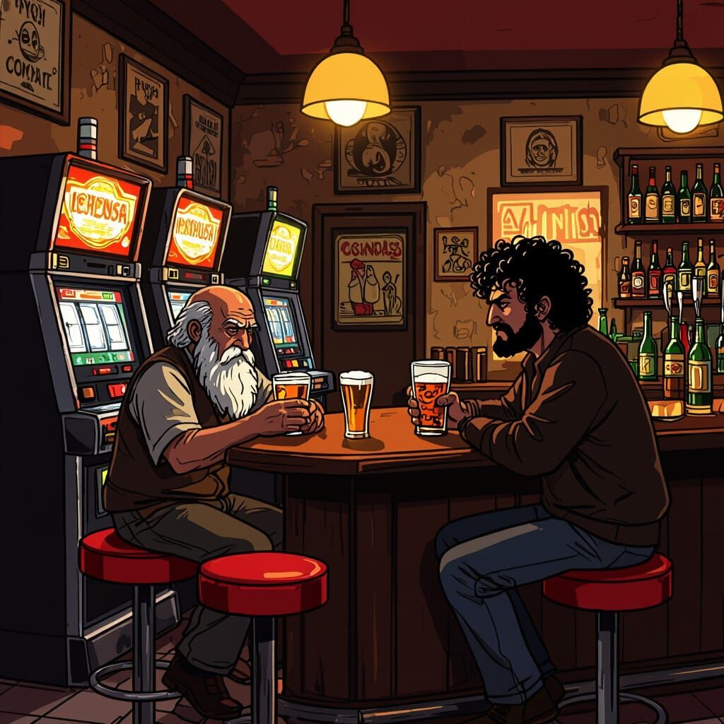 GTA Style Italian Bar Interior with Slot Machines