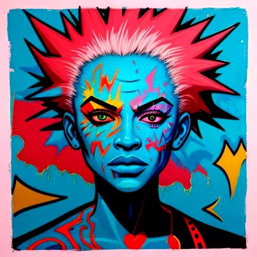 Baby Dragon Graffiti Art with Pink Scales