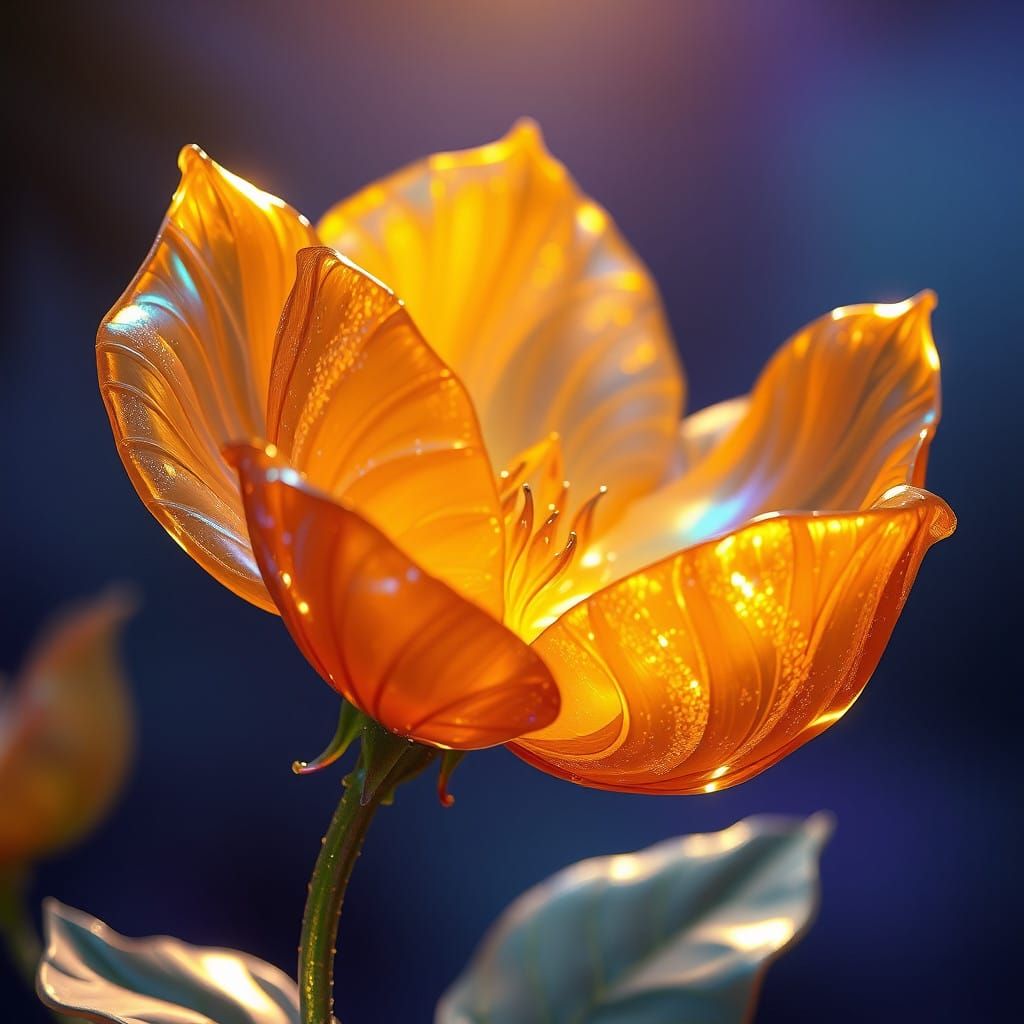 Ethereal Glasslike Blossom in Vibrant Color