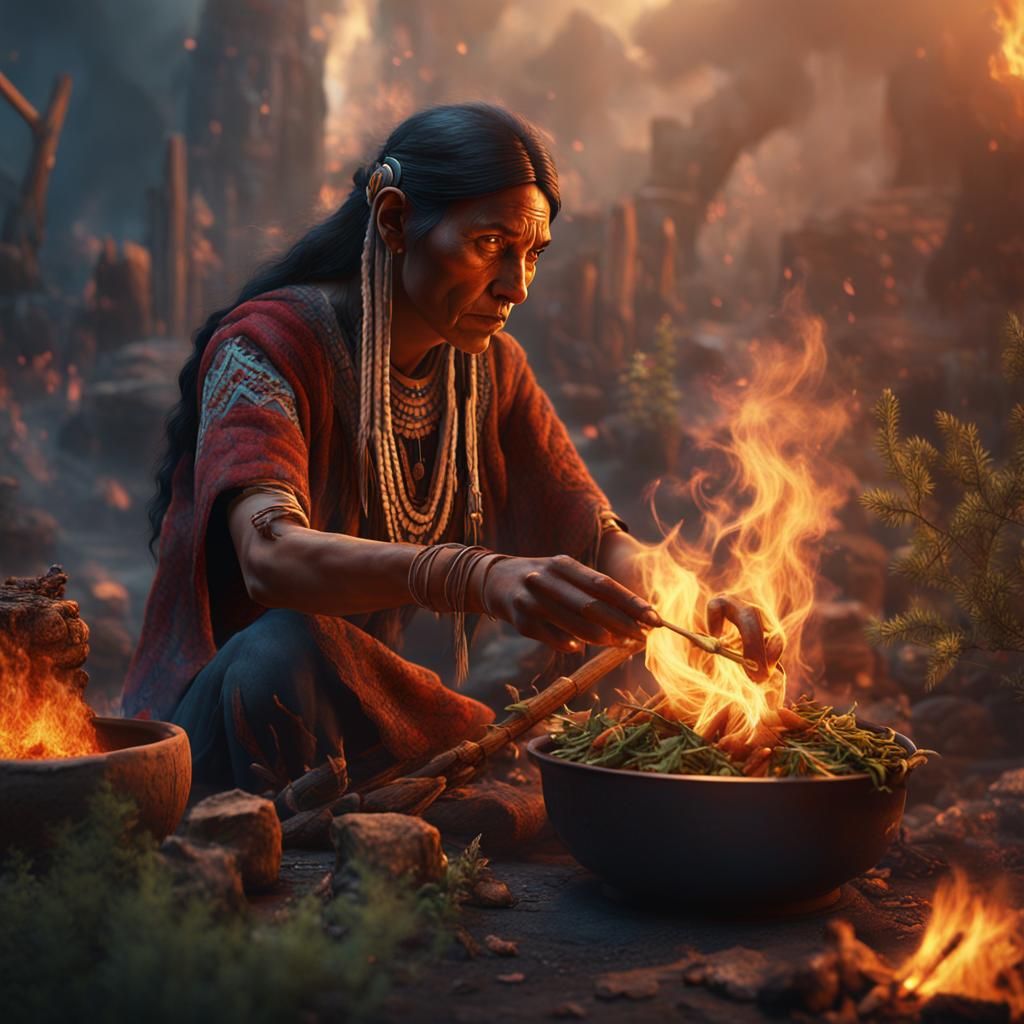 Native American Woman: Detailed Fantasy Art