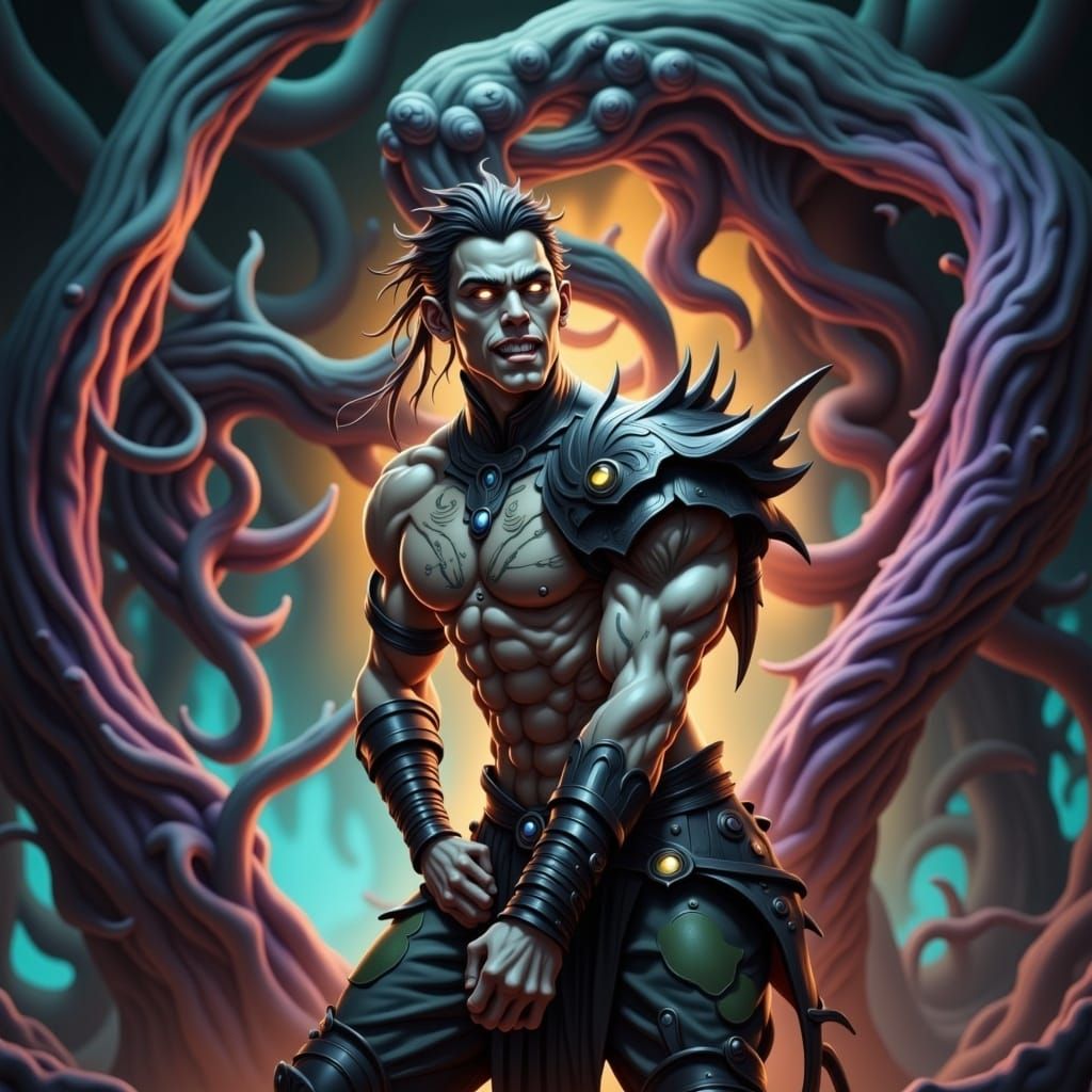 Dark Fae Warrior in Battle Stance