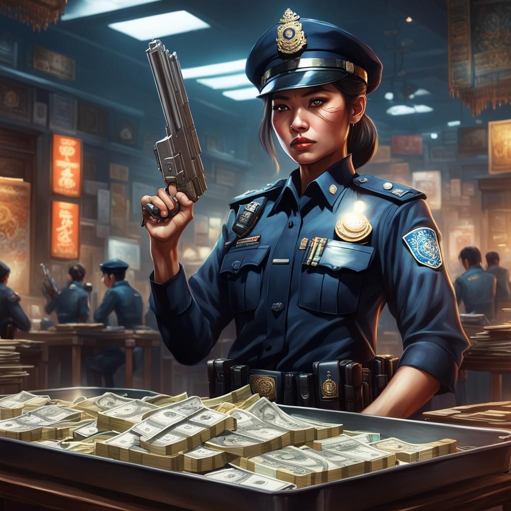 Thai Police Temptation in Hyperdetailed Portrait