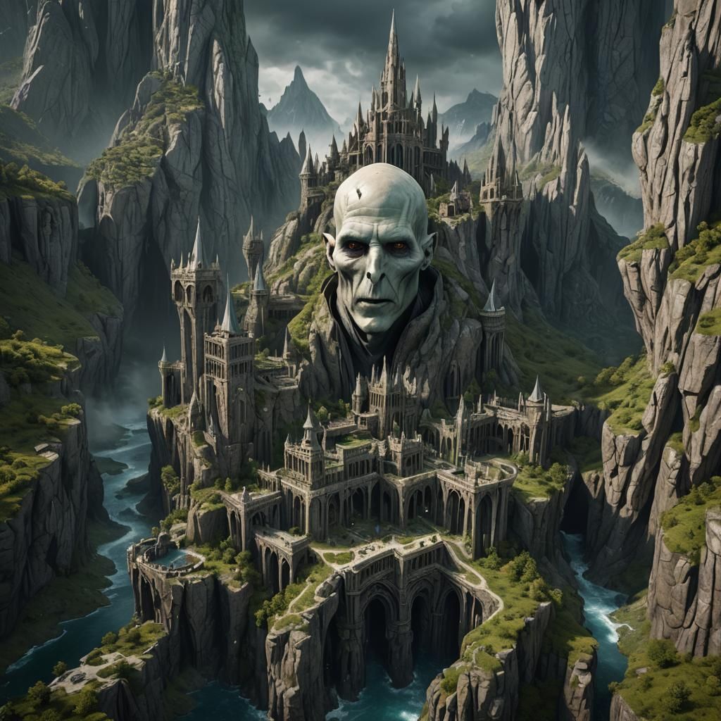 Detailed Matte Painting of Voldemort in Deep Color