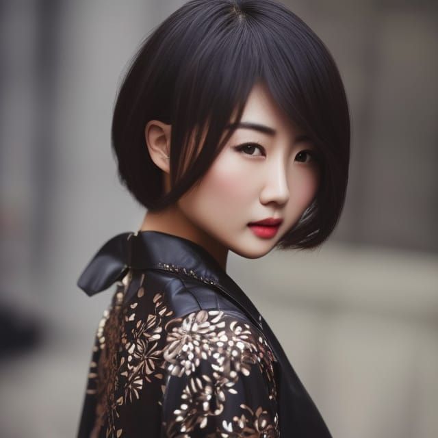 Beautiful Asian Woman Portrait in Fantasy Art Style