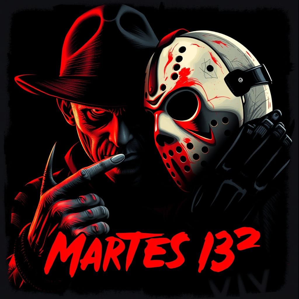 Freddy vs. Jason T-Shirt Vector Illustration