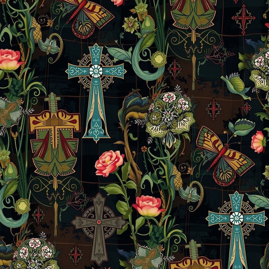 Symbolic Clergy Tartan Fabric in Muted Jewel Tones