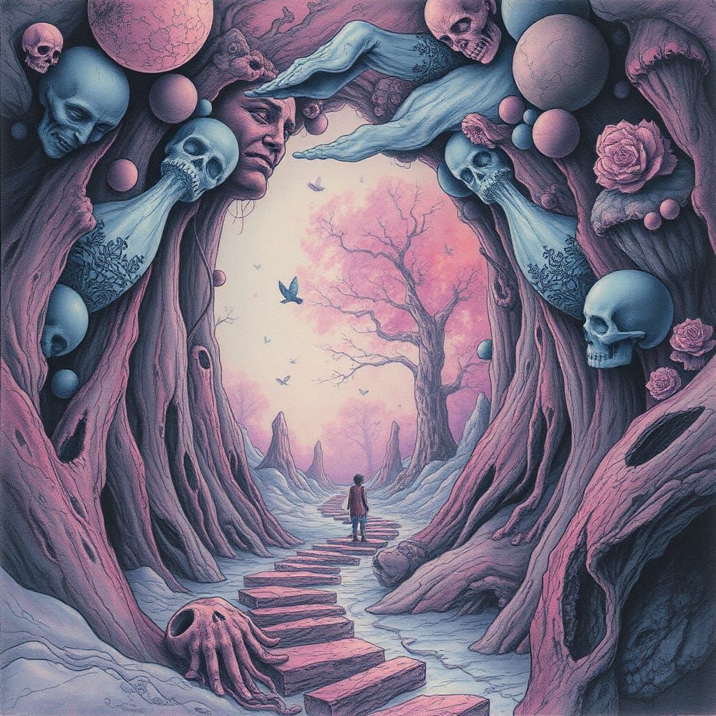 Surreal Dreamscape: Alcohol Ink Void Search