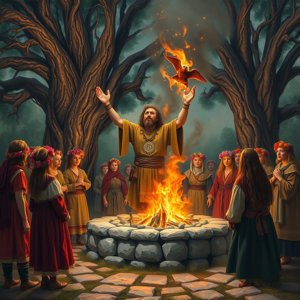 Mystical Fire-Priest Illuminates Baltic Summer Solstice