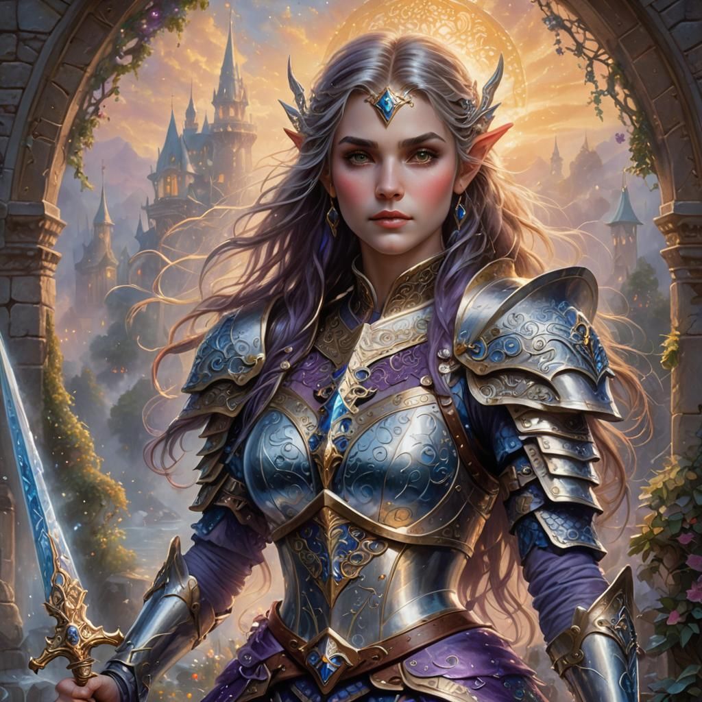 Ethereal Elf Portrait in Ornate Armor