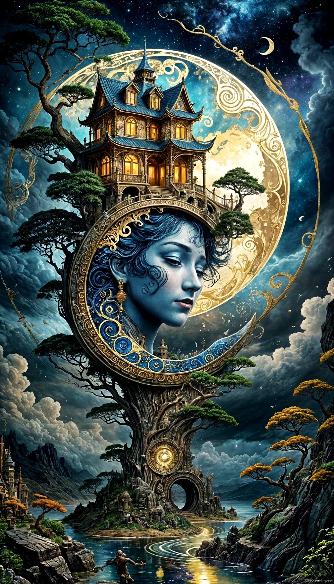 Ethereal Portal in a Fantastical Cloudscape