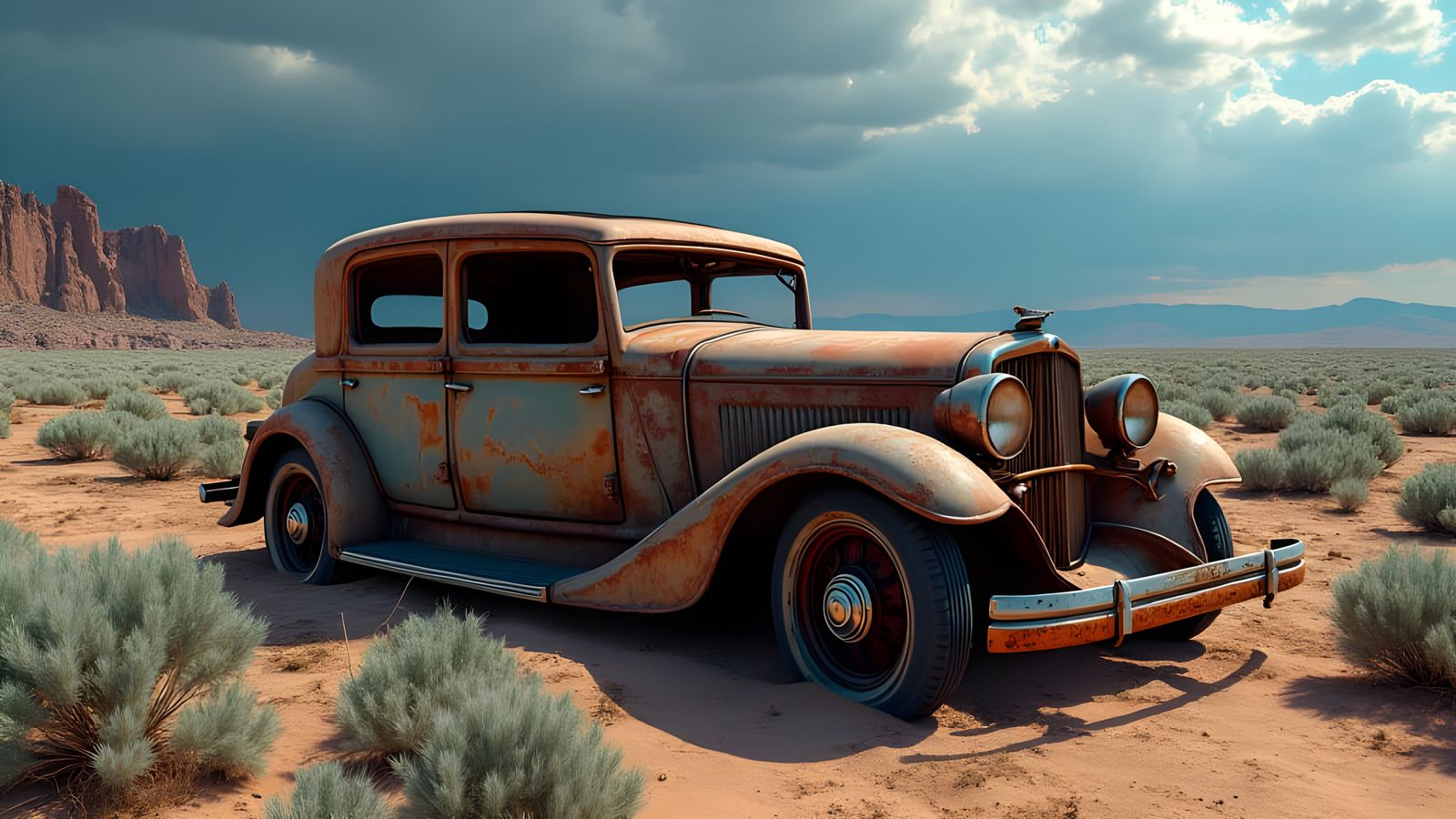 1930s Packard Rotting in New Mexico Desert