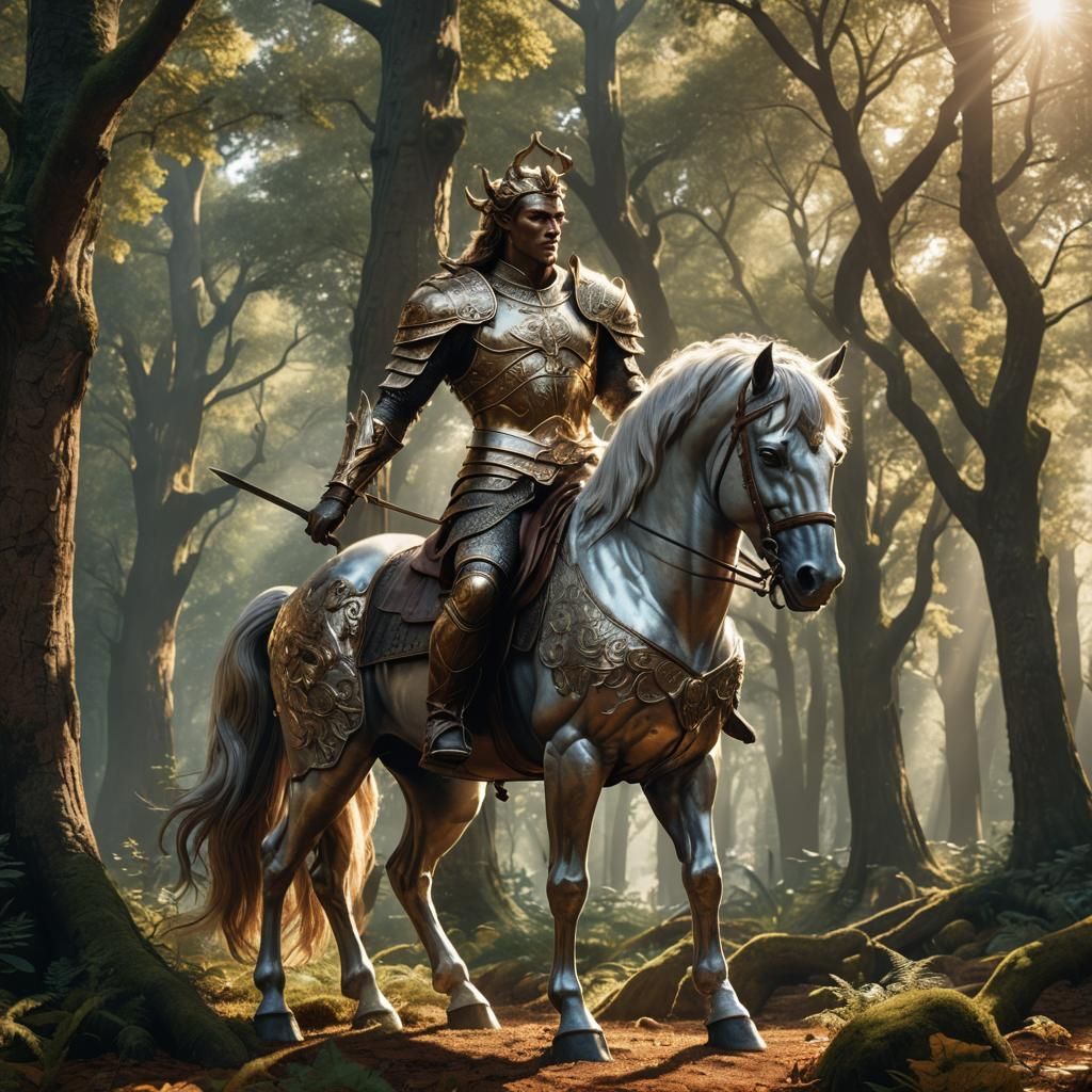 Majestic Centaur in Sun-Drenched Forest: Unreal Engine 3D