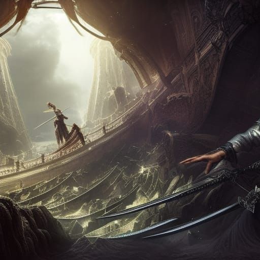 Epic Sword in Dramatic Digital Matte Painting