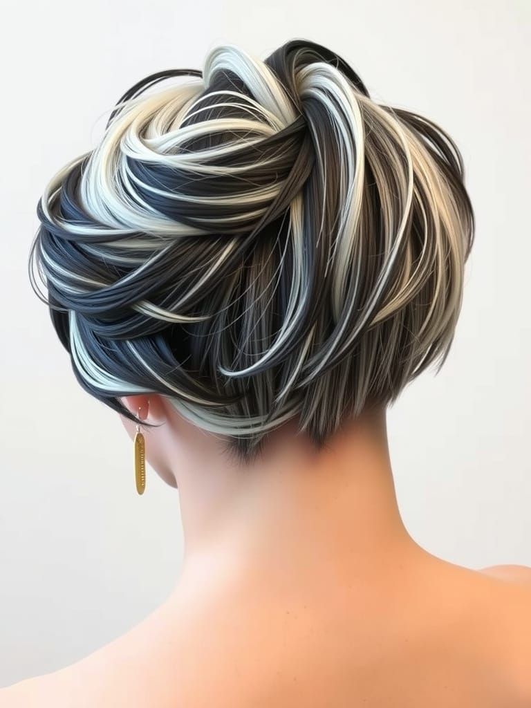 Chessboard Hair: A Striking Black and White Hairstyle