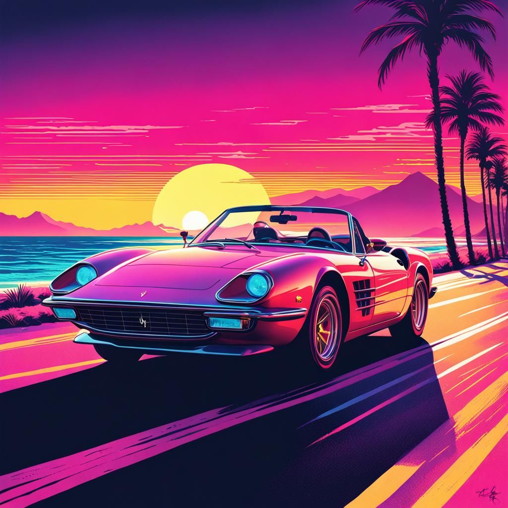 Synthwave Beach Road Rebels