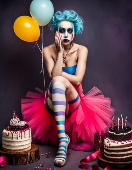Beautiful Lich Clown in Feminine Birthday Colors