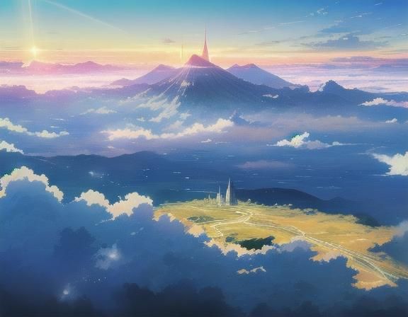 Anime Car Vista: Metropolis and Ocean in Japanese Manga Styl...