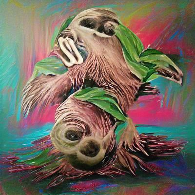 Sloth with ADHD as Acrylic Art