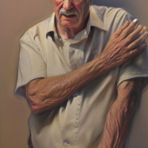 Realistic Oil Painting of Hands