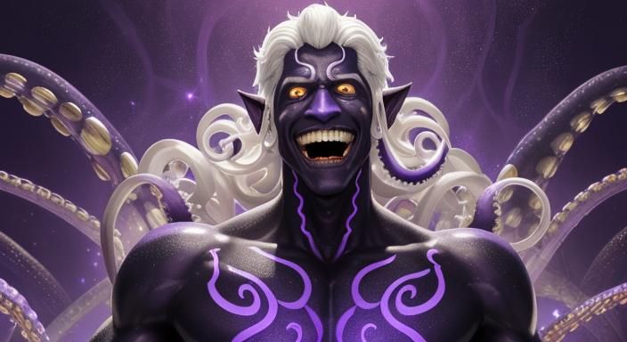 Magical Octopus Man in Hyperdetailed 8K