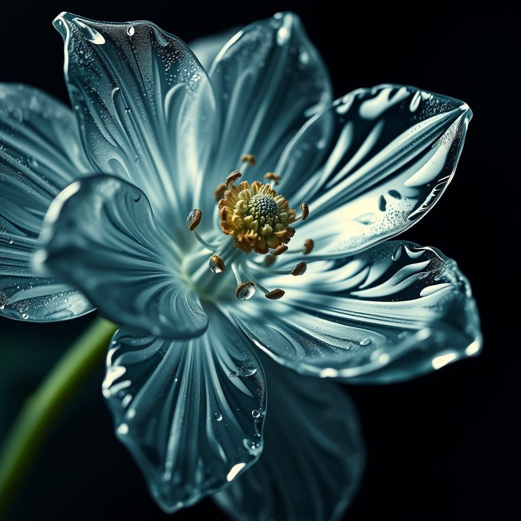 Glass Bloom in Hyperrealistic Splendor