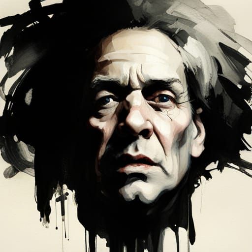 Sinister Portrait of Madness in Dramatic Lighting