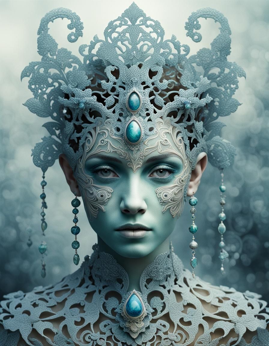 Ethereal Duende Portrait with Filigree Details