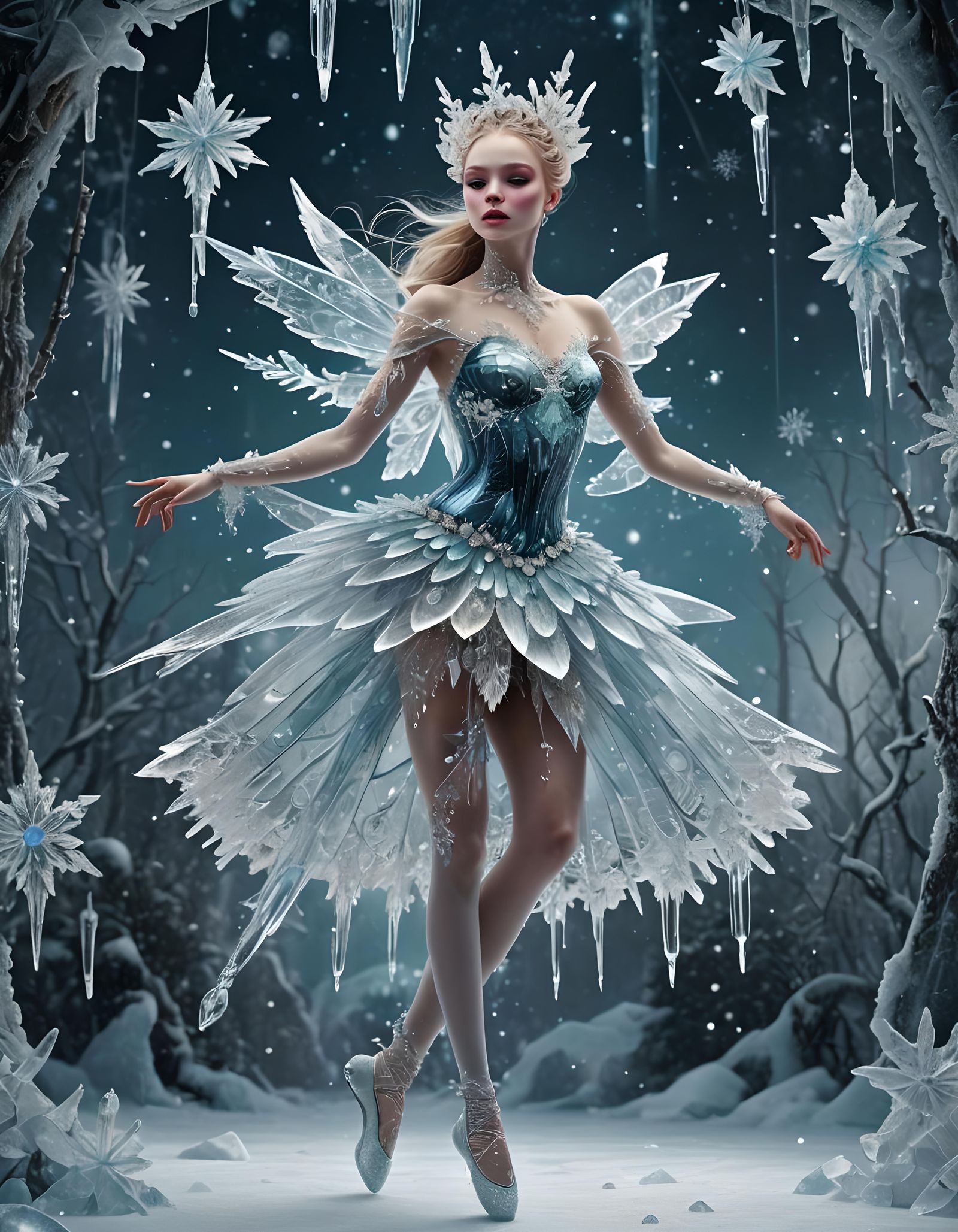 Crystal Ice Ballerina with Icicle Tutu