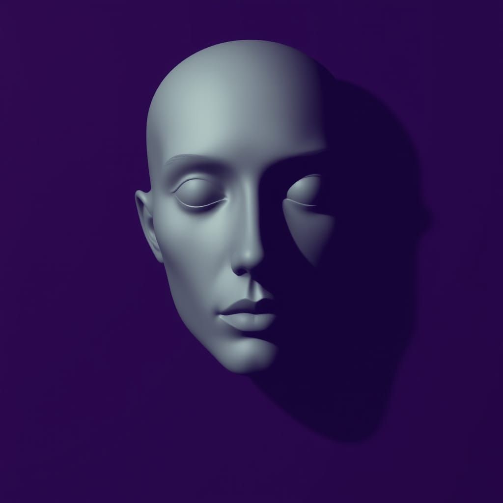 Surrealist Portrait in Deep Purple Haze