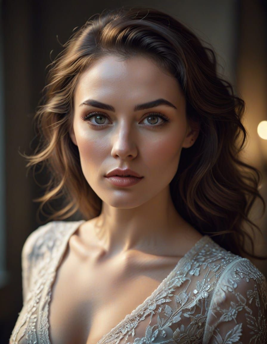 Elegant Woman Portrait with Captivating Presence
